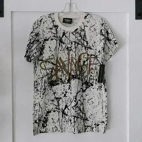 Legendary Status T-Shirt - Slim Fit - Cream w/Brown - Size: S - Picture 1 of 4